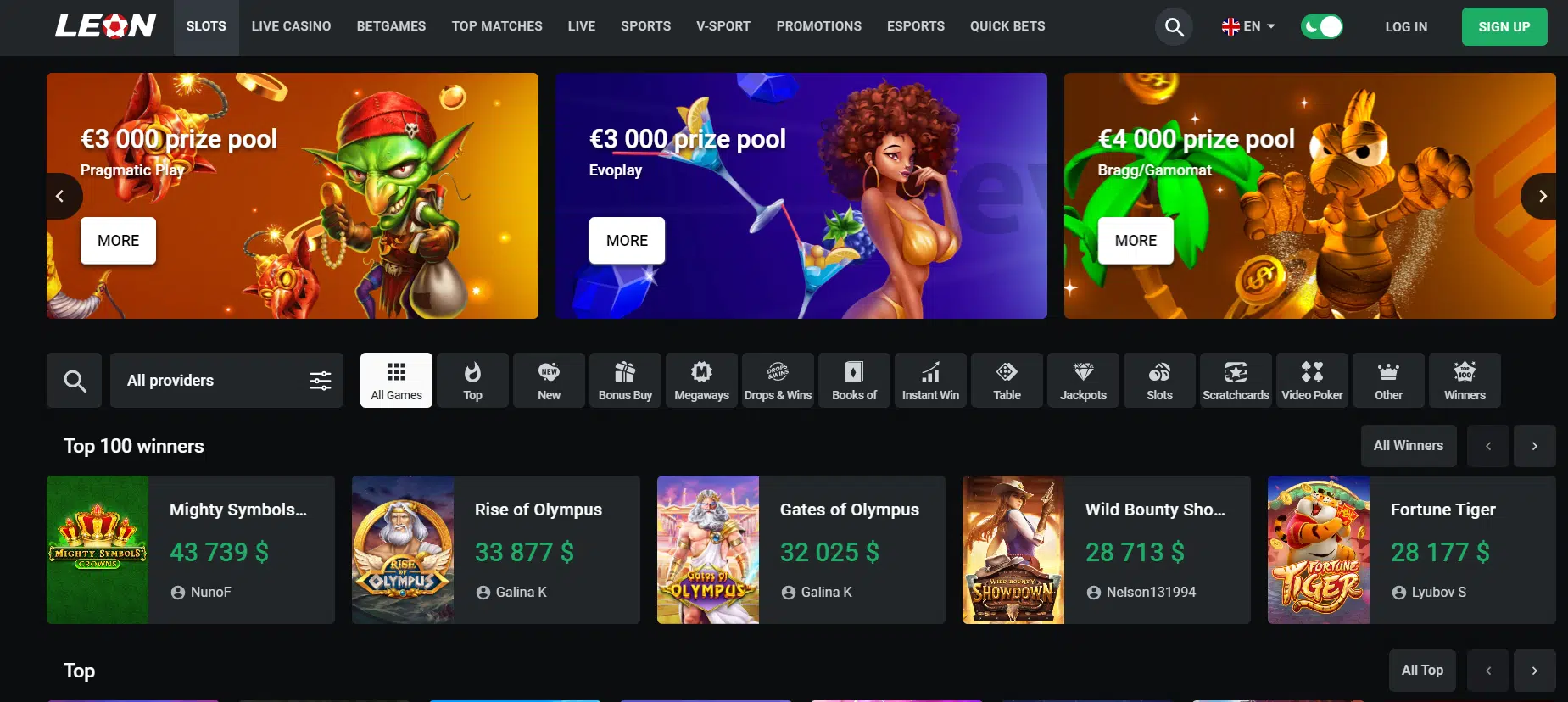 leon casino homepage